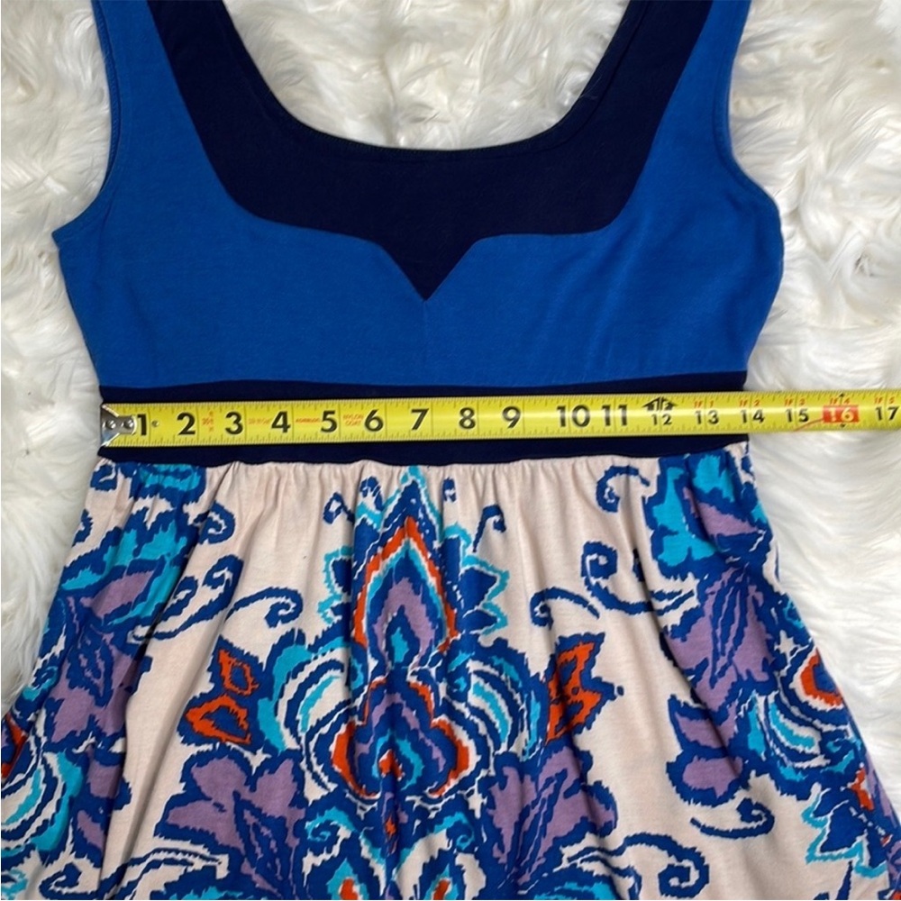 Anthropologie Ric Rack Papryus Blue Top Tank | Color: Blue/Cream | Size: S - Picture 2 of 4